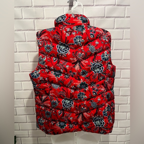 LANDS END women Floral Puffer Vest/size LP - Picture 9 of 12